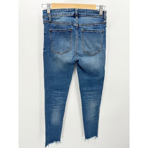 Vervet Skinny Jeans Womens 26 Button Fly Mid Rise Raw Hem Cotton Stretch - Picture 2 of 8